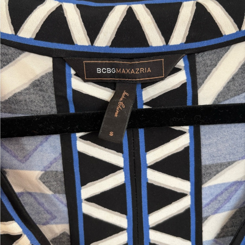 BCBGMaxAzria Black and Blue Zigzag Dress